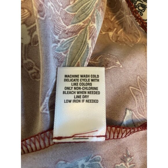 Meri Skye Dress 4X Plus Sleeveless Sheath Burgundy Floral Midi Stretch Office - Picture 7 of 10